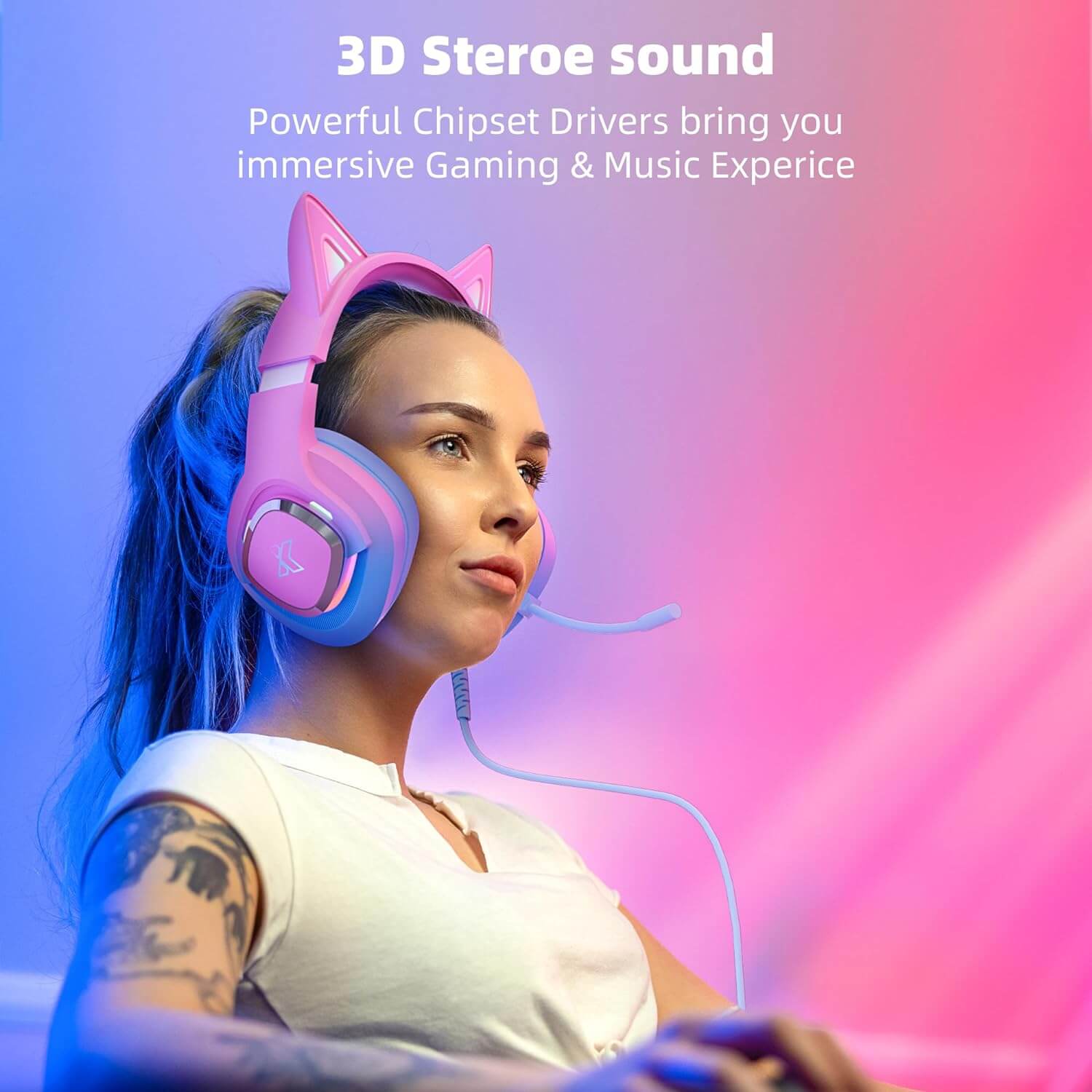 Mytrix Cat Ear Gaming Headset with 360¡ã Rotation Microphone Compatible Mytrix Cat Ear Gaming Headset with 360¡ã Rotation Microphone Compatible